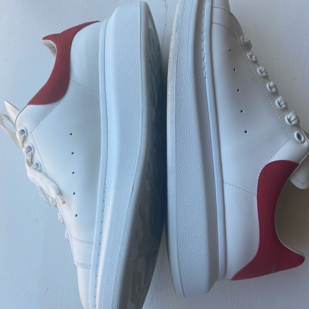 Alexander McQueen White Sneakers with Red Detail